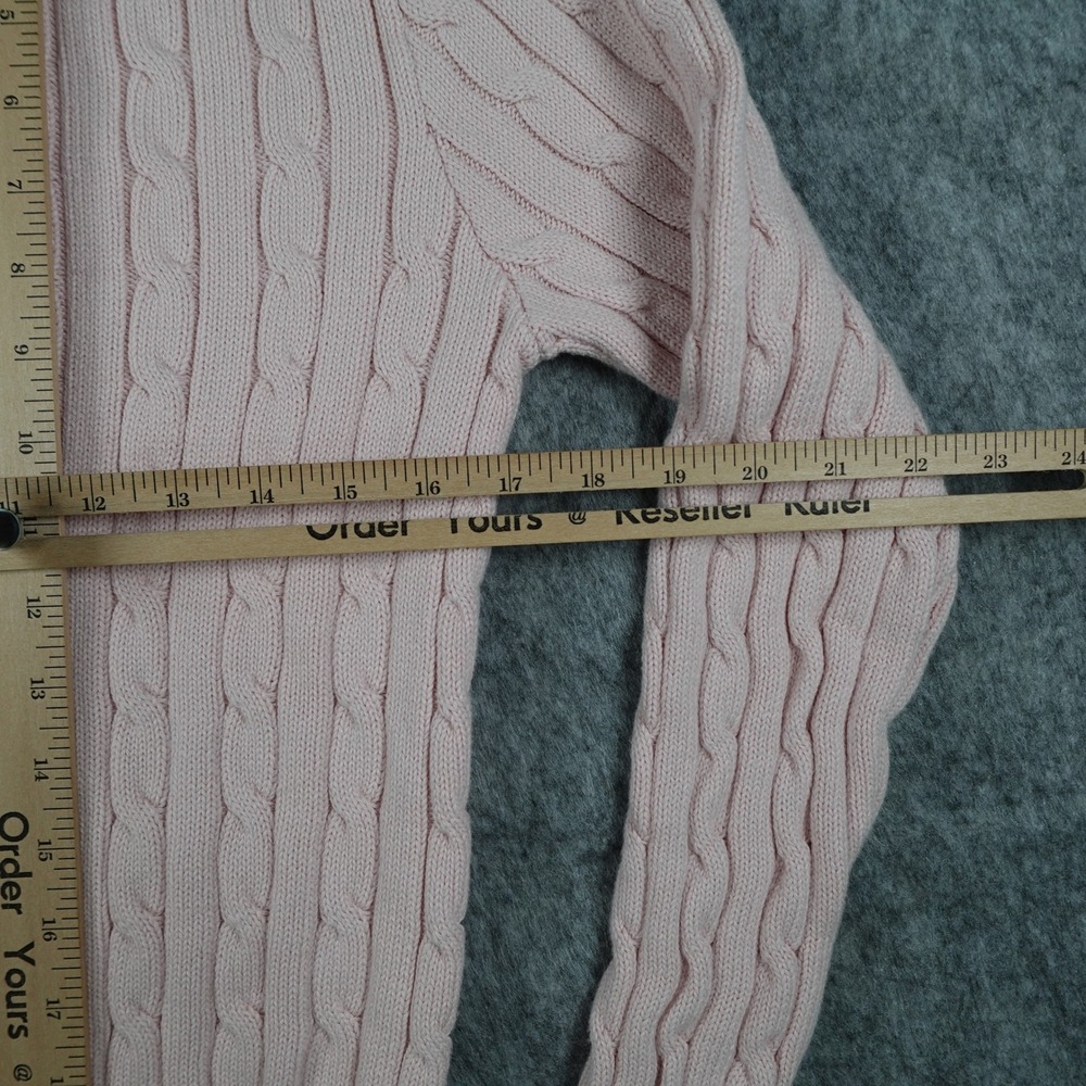 Polo Ralph Lauren Sweater Womens Large Pink Cable Knit Crewneck Long Sleeve - Picture 11 of 13
